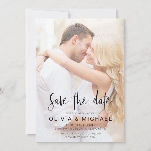 Sparen de Datum de Transparante Weddenschap van de Save The Date (Voorkant)