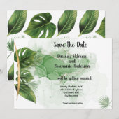 Sparen de Datum de Tropische Uitnodiging van het P (Voorkant / Achterkant)