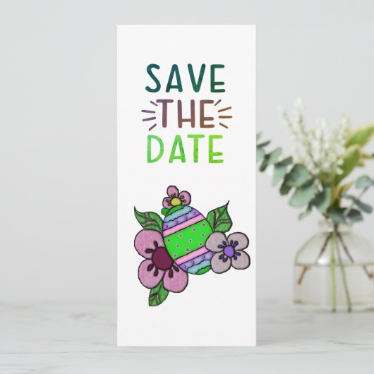 Sparen de Datum de Uitnodiging van de Eieren en va (Staand voorkant)