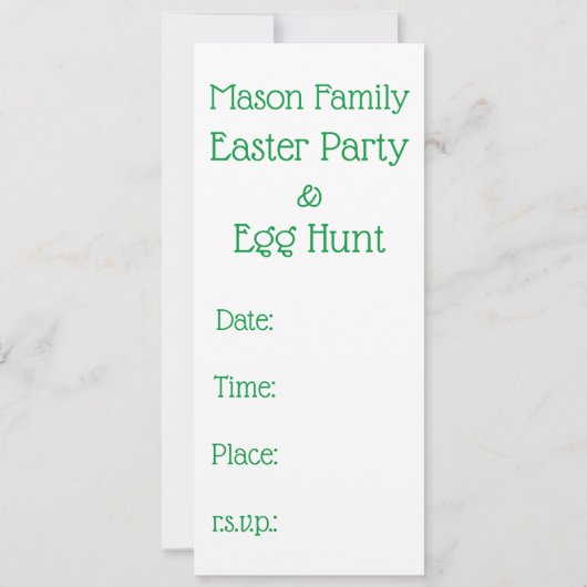 Sparen de Datum de Uitnodiging van de Eieren en va (Achterkant)