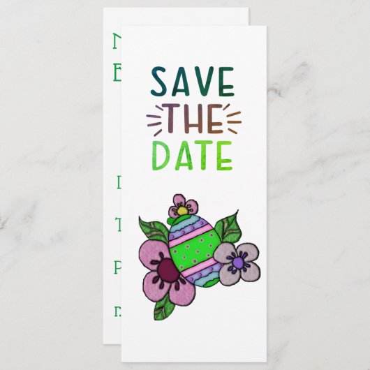 Sparen de Datum de Uitnodiging van de Eieren en va (Voorkant / Achterkant)