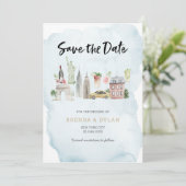 Sparen de datum de uitnodiging van de Stad New Yor (Staand voorkant)