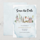 Sparen de datum de uitnodiging van de Stad New Yor (Voorkant / Achterkant)