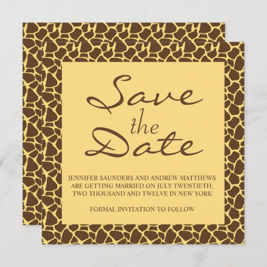 Sparen de Datum de Uitnodiging van de Woensdag van (Voorkant / Achterkant)