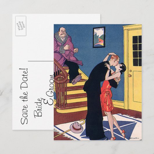  sparen de Datum, de Vreemde Liefde en de Romance Aankondigingskaart (Voorkant / Achterkant)