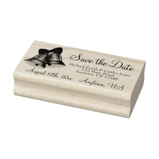 Sparen de Datum de Zilveren Bells van de Weddensch Rubberstempel (Stempel)