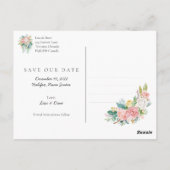 Sparen de Datum December 2022 Blush Floral Gold Ch Briefkaart (Achterkant)