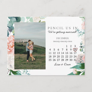 Sparen de Datum December 2022 Blush Floral Gold Ch Briefkaart