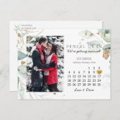 Sparen de Datum December 2022 Botanisch Elegant Go Briefkaart (Voorkant / Achterkant)