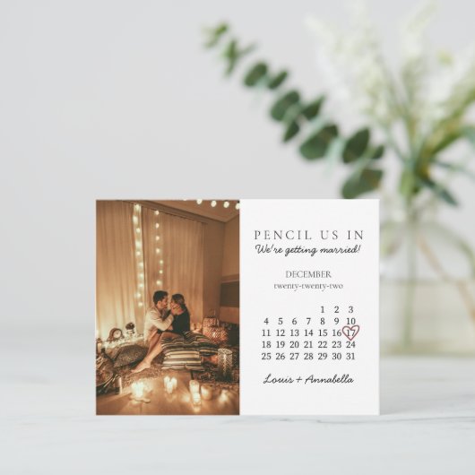 Sparen de Datum December 2022 Maandelijkse Kalende Briefkaart (Staand voorkant)