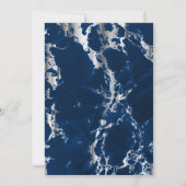 Sparen de Datum Deep Blauw en Zilvermarmer Save The Date (Achterkant)