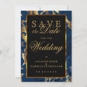 Sparen de Datum Deep Blue en de Gouden Marmer Save The Date (Voorkant)