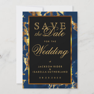 Sparen de Datum Deep Blue en de Gouden Marmer Save The Date