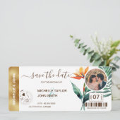 Sparen de Datum die de Beach Foto van de Wereldkaa Kaart (Staand voorkant)