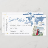 Sparen de Datum die de Blauwe Wereldkaart van de F (Voorkant / Achterkant)