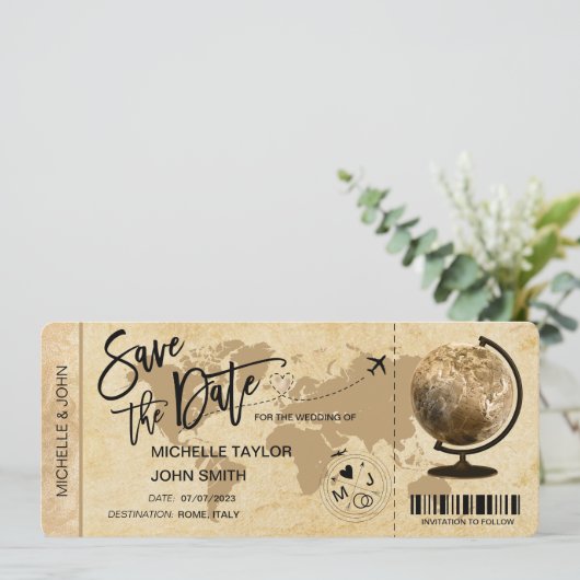 Sparen de Datum die de  Uitnodiging van de Kaart v (Staand voorkant)