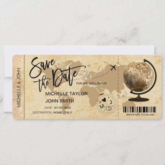 Sparen de Datum die de Uitnodiging van de Kaart v (Voorkant)