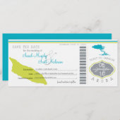 Sparen de Datum die Pass aan Aruba overgaat Save The Date (Voorkant / Achterkant)