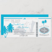 Sparen de Datum die Pass aan Australië instapt Save The Date (Voorkant / Achterkant)