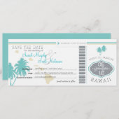 Sparen de Datum die Pass aan Hawaii overgaat Save The Date (Voorkant / Achterkant)