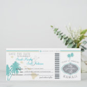 Sparen de Datum die Pass aan Hawaii overgaat Save The Date (Staand voorkant)