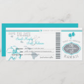 Sparen de Datum die Pass aan Hawaii overgaat Save The Date (Voorkant / Achterkant)