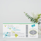 Sparen de Datum die Pass aan Hawaii overgaat Save The Date (Staand voorkant)