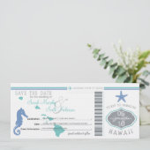 Sparen de Datum die Pass aan Hawaii overgaat Save The Date (Staand voorkant)