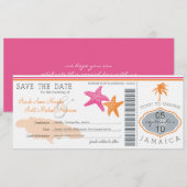 Sparen de Datum die Pass aan Jamaica het instappen Save The Date (Voorkant / Achterkant)