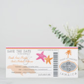 Sparen de Datum die Pass aan Jamaica het instappen Save The Date (Staand voorkant)