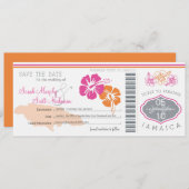 Sparen de Datum die Pass aan Jamaica het instappen Save The Date (Voorkant / Achterkant)