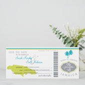 Sparen de Datum die Pass aan Jamaica het instappen Save The Date (Staand voorkant)