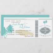 Sparen de Datum die Pass aan Jamaica het instappen Save The Date (Voorkant / Achterkant)