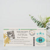 Sparen de Datum die Pass aan Mexico het instappen Save The Date (Staand voorkant)