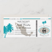 Sparen de Datum die Pass aan Mexico het instappen Save The Date (Voorkant / Achterkant)