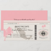 Sparen de Datum die Pass aan Mexico het instappen Save The Date (Voorkant / Achterkant)