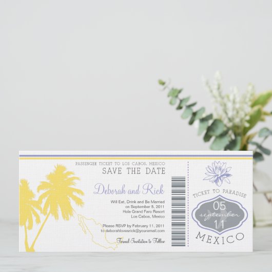 Sparen de Datum die Pass aan Mexico het instappen Save The Date (Staand voorkant)