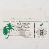 Sparen de Datum die Pass aan Mexico het instappen Save The Date (Voorkant / Achterkant)
