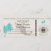 Sparen de Datum die Pass aan Mexico het instappen Save The Date (Voorkant / Achterkant)