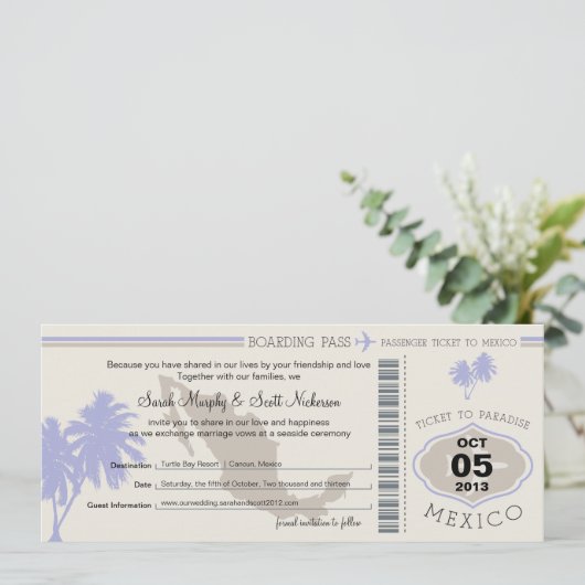Sparen de Datum die Pass aan Mexico het instappen Save The Date (Staand voorkant)