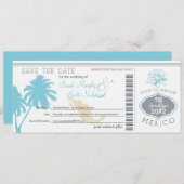 Sparen de Datum die Pass aan Mexico het instappen Save The Date (Voorkant / Achterkant)