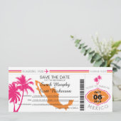 Sparen de Datum die Pass aan Mexico het instappen Save The Date (Staand voorkant)