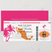 Sparen de Datum die Pass aan Mexico het instappen Save The Date (Voorkant / Achterkant)