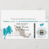 Sparen de Datum die Pass aan Mexico het instappen Save The Date (Voorkant / Achterkant)