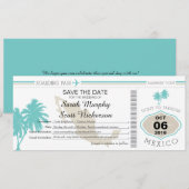 Sparen de Datum die Pass aan Mexico het instappen Save The Date (Voorkant / Achterkant)