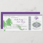 Sparen de Datum die Pass aan Mexico het instappen Save The Date (Voorkant / Achterkant)