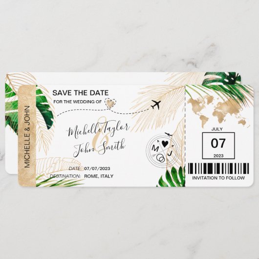 Sparen de Datum die Wereldkaart Beach Invita van d Kaart (Voorkant / Achterkant)