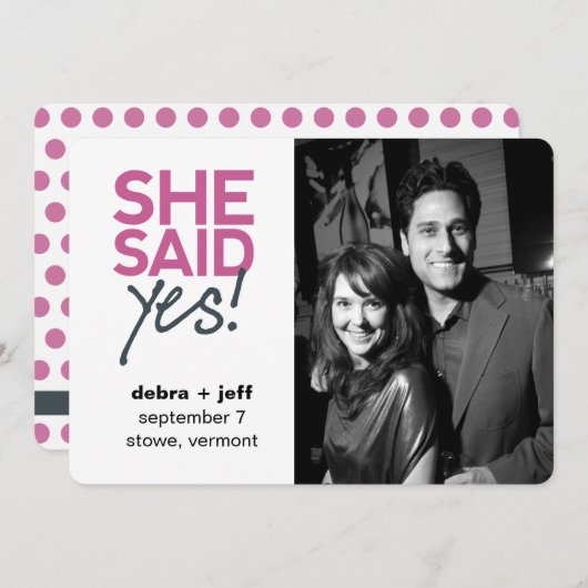 Sparen de Datum die zij ja zei! Kaart (Voorkant / Achterkant)