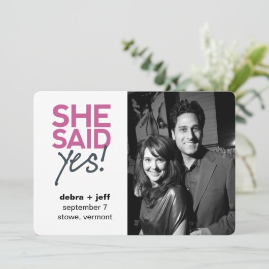 Sparen de Datum die zij ja zei! Kaart (Staand voorkant)