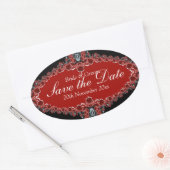 Sparen de Datum digitale kant van de Oval van de W Ovale Sticker (Envelop)